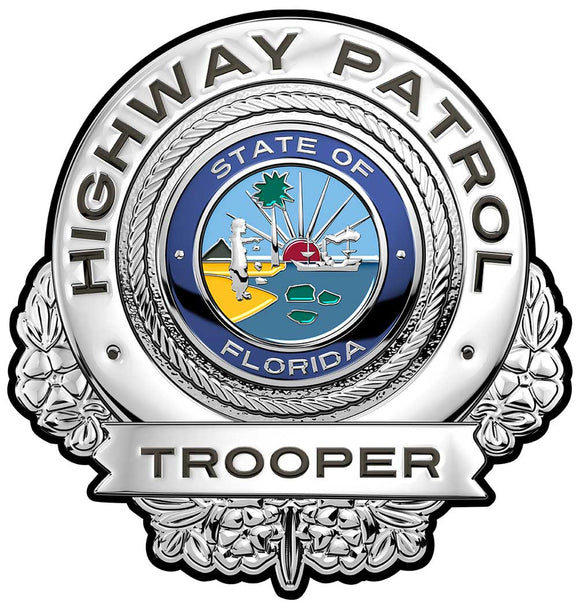 Florida Highway Patrol Trooper All Metal Sign 15 x 16