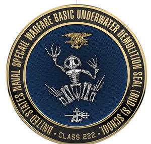 US Naval Special Warfare Basic Underwater Demolition Seal BUD/S Personalized 14" -Round