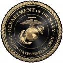 U.S. Marine CORPS SEAL BLACK EDITION All Metal Sign 14" Round