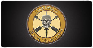 Nous Defions Mortu Discriminatu Skull All Metal License Plate 12 x 6"