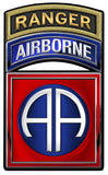 82nd Airborne Division with Ranger Tab Metal Sign 11 x 18"