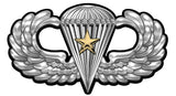 U.S. Army Airborne Basic Parachutist Badge with Combat Star All Metal Sign- Large 17 x 10"