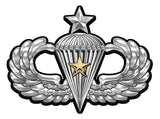 U.S. Army Airborne Senior Parachutist Badge with Combat Star All Metal Sign- Large 17 x 13"