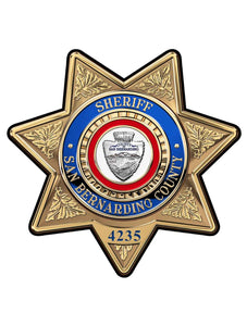 SAN BERNADINO COUNTY SHERIFF BADGE  15 x 15"
