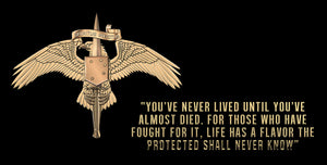 USMC Special Operations MARSOC Raiders Badge "You have never lived" All Metal Sign 18 x 9"